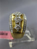 ESTATE WIDE 1.05CT DIAMOND 18K YELLOW GOLD 3D MULTI STAR MATTE & SHINY LOVE RING