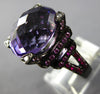 ESTATE EXTRA LARGE 12.19CT DIAMOND & AAA MULTI GEM 18KT BLACK GOLD OVAL FUN RING