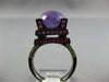 ESTATE EXTRA LARGE 12.19CT DIAMOND & AAA MULTI GEM 18KT BLACK GOLD OVAL FUN RING