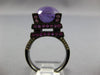 ESTATE EXTRA LARGE 12.19CT DIAMOND & AAA MULTI GEM 18KT BLACK GOLD OVAL FUN RING