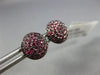 ESTATE .99CT AAA RUBY 18K WHITE GOLD 3D MULTI ROW ROUND DOME SHAPE STUD EARRINGS
