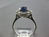 1.45CT DIAMOND & AAA SAPPHIRE 14K WHITE GOLD 3D CUSHION FILIGREE ENGAGEMENT RING