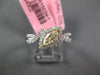 .64CT WHITE & FANCY YELLOW DIAMOND 18KT 2 TONE GOLD MARQUISE & ROUND LEAF RING