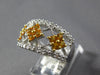 1.43CT DIAMOND & AAA YELLOW SAPPHIRE 14KT WHITE GOLD 3D FLOWER ANNIVERSARY RING