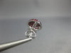ESTATE .99CT AAA RUBY 18K WHITE GOLD 3D MULTI ROW ROUND DOME SHAPE STUD EARRINGS