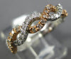 ESTATE .42CT DIAMOND 14KT ROSE & WHITE GOLD SEMI ETERNITY ROPE ANNIVERSARY RING