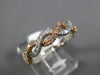 ESTATE .42CT DIAMOND 14KT ROSE & WHITE GOLD SEMI ETERNITY ROPE ANNIVERSARY RING