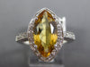 3.17CT DIAMOND & AAA CITRINE & GARNET 14KT WHITE GOLD MARQUISE SHAPE SUMMER RING