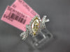.64CT WHITE & FANCY YELLOW DIAMOND 18KT 2 TONE GOLD MARQUISE & ROUND LEAF RING