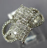 WIDE 1.13CT DIAMOND 18KT WHITE GOLD ROUND & PRINCESSS INVISIBLE SQUARE FUN RING