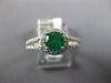 1.04CT DIAMOND & AAA EMERALD 14KT WHITE GOLD ROUND CLASSIC HALO ENGAGEMENT RING