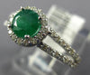 1.04CT DIAMOND & AAA EMERALD 14KT WHITE GOLD ROUND CLASSIC HALO ENGAGEMENT RING