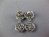 ESTATE .52CT DIAMOND 14KT WHITE GOLD CIRCULAR FLOWER FILIGREE HANGING EARRINGS
