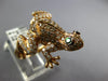 EXTRA LARGE 1.26CT WHITE & CANARY DIAMOND & TSAVORITE 18KT ROSE GOLD FROG RING