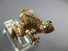 EXTRA LARGE 1.26CT WHITE & CANARY DIAMOND & TSAVORITE 18KT ROSE GOLD FROG RING