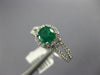 1.04CT DIAMOND & AAA EMERALD 14KT WHITE GOLD ROUND CLASSIC HALO ENGAGEMENT RING