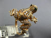 EXTRA LARGE 1.26CT WHITE & CANARY DIAMOND & TSAVORITE 18KT ROSE GOLD FROG RING