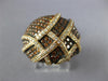 LARGE 1.79CT WHITE & ORANGE DIAMOND 18K ROSE GOLD MULTI ROW CRISS CROSS FUN RING