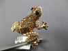 EXTRA LARGE 1.26CT WHITE & CANARY DIAMOND & TSAVORITE 18KT ROSE GOLD FROG RING