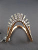 ESTATE LARGE .47CT DIAMOND 14KT ROSE GOLD 3D CLASSIC V SHAPE CROWN FUN RING