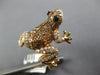 EXTRA LARGE 1.26CT WHITE & CANARY DIAMOND & TSAVORITE 18KT ROSE GOLD FROG RING