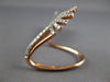ESTATE LARGE .47CT DIAMOND 14KT ROSE GOLD 3D CLASSIC V SHAPE CROWN FUN RING