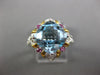 4.61CT DIAMOND & AAA BLUE TOPAZ & PINK SAPPHIRE 14KT 2 TONE GOLD FLOWER FUN RING