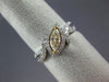 .64CT WHITE & FANCY YELLOW DIAMOND 18KT 2 TONE GOLD MARQUISE & ROUND LEAF RING