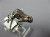EXTRA LARGE .78CT WHITE & MOCHA DIAMOND & RUBY 14KT WHITE GOLD HAPPY FROG RING