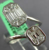 ESTATE LARGE 1.04CT DIAMOND 18KT WHITE GOLD BAGUETTE INVISIBLE CRISS CROSS RING