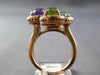 LARGE 5.70CT DIAMOND & AAA CABOCHON MULTI GEM 14KT ROSE GOLD CIRCULAR FUN RING