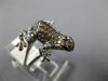 EXTRA LARGE .78CT WHITE & MOCHA DIAMOND & RUBY 14KT WHITE GOLD HAPPY FROG RING