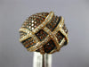 LARGE 1.79CT WHITE & ORANGE DIAMOND 18K ROSE GOLD MULTI ROW CRISS CROSS FUN RING