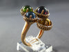 LARGE 5.70CT DIAMOND & AAA CABOCHON MULTI GEM 14KT ROSE GOLD CIRCULAR FUN RING