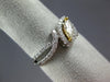 .64CT WHITE & FANCY YELLOW DIAMOND 18KT 2 TONE GOLD MARQUISE & ROUND LEAF RING
