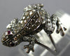 EXTRA LARGE .78CT WHITE & MOCHA DIAMOND & RUBY 14KT WHITE GOLD HAPPY FROG RING