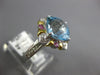 4.61CT DIAMOND & AAA BLUE TOPAZ & PINK SAPPHIRE 14KT 2 TONE GOLD FLOWER FUN RING