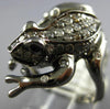 LARGE 1.09CT MULTI COLOR DIAMOND & AAA RUBY 18K BLACK GOLD HAPPY LUCKY FROG RING