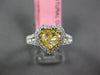 1.72CT WHITE & FANCY YELLOW DIAMOND 18K 2 TONE GOLD HEART SHAPE ENGAGEMENT RING