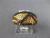 ESTATE .66CT WHITE & ORANGE DIAMOND 18KT ROSE GOLD 3D MULTI ROW WAVE FUN RING