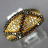 ESTATE .66CT WHITE & ORANGE DIAMOND 18KT ROSE GOLD 3D MULTI ROW WAVE FUN RING