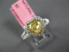 1.72CT WHITE & FANCY YELLOW DIAMOND 18K 2 TONE GOLD HEART SHAPE ENGAGEMENT RING