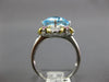 4.61CT DIAMOND & AAA BLUE TOPAZ & PINK SAPPHIRE 14KT 2 TONE GOLD FLOWER FUN RING