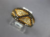 ESTATE .66CT WHITE & ORANGE DIAMOND 18KT ROSE GOLD 3D MULTI ROW WAVE FUN RING