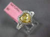 1.72CT WHITE & FANCY YELLOW DIAMOND 18K 2 TONE GOLD HEART SHAPE ENGAGEMENT RING