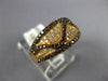 ESTATE .66CT WHITE & ORANGE DIAMOND 18KT ROSE GOLD 3D MULTI ROW WAVE FUN RING