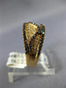 ESTATE .66CT WHITE & ORANGE DIAMOND 18KT ROSE GOLD 3D MULTI ROW WAVE FUN RING