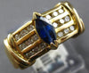 1.04CT DIAMOND & AAA SAPPHIRE 14KT YELLOW GOLD MARQUISE & ROUND FRIENDSHIP RING