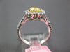 1.72CT WHITE & FANCY YELLOW DIAMOND 18K 2 TONE GOLD HEART SHAPE ENGAGEMENT RING