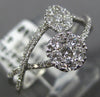 ESTATE .51CT DIAMOND 18KT WHITE GOLD DOUBLE FLOWER LOVE KNOT INFINITY FUN RING